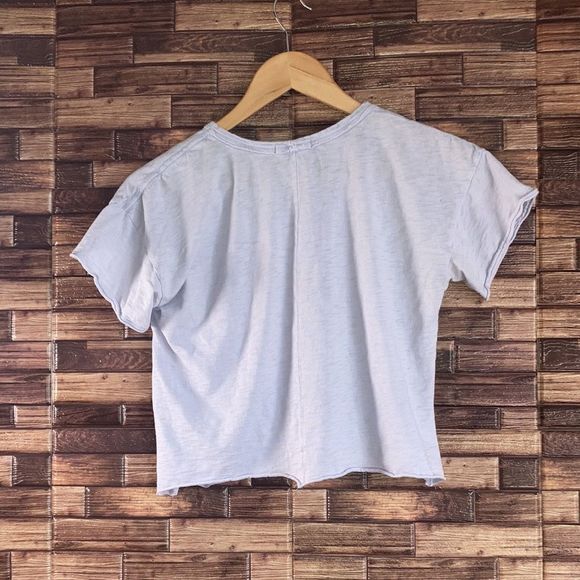 Womens XXS Rag & Bone Lavender Crop Top Burnout Pocket Tee - Picture 2 of 9